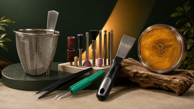 Bird nest harvest tools, tweezers, moulds and cleaning accessories